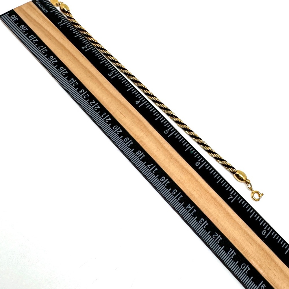 Trifari TM Gold and Black Twisted Rope Chain Bracelet - Picture 9 of 11
